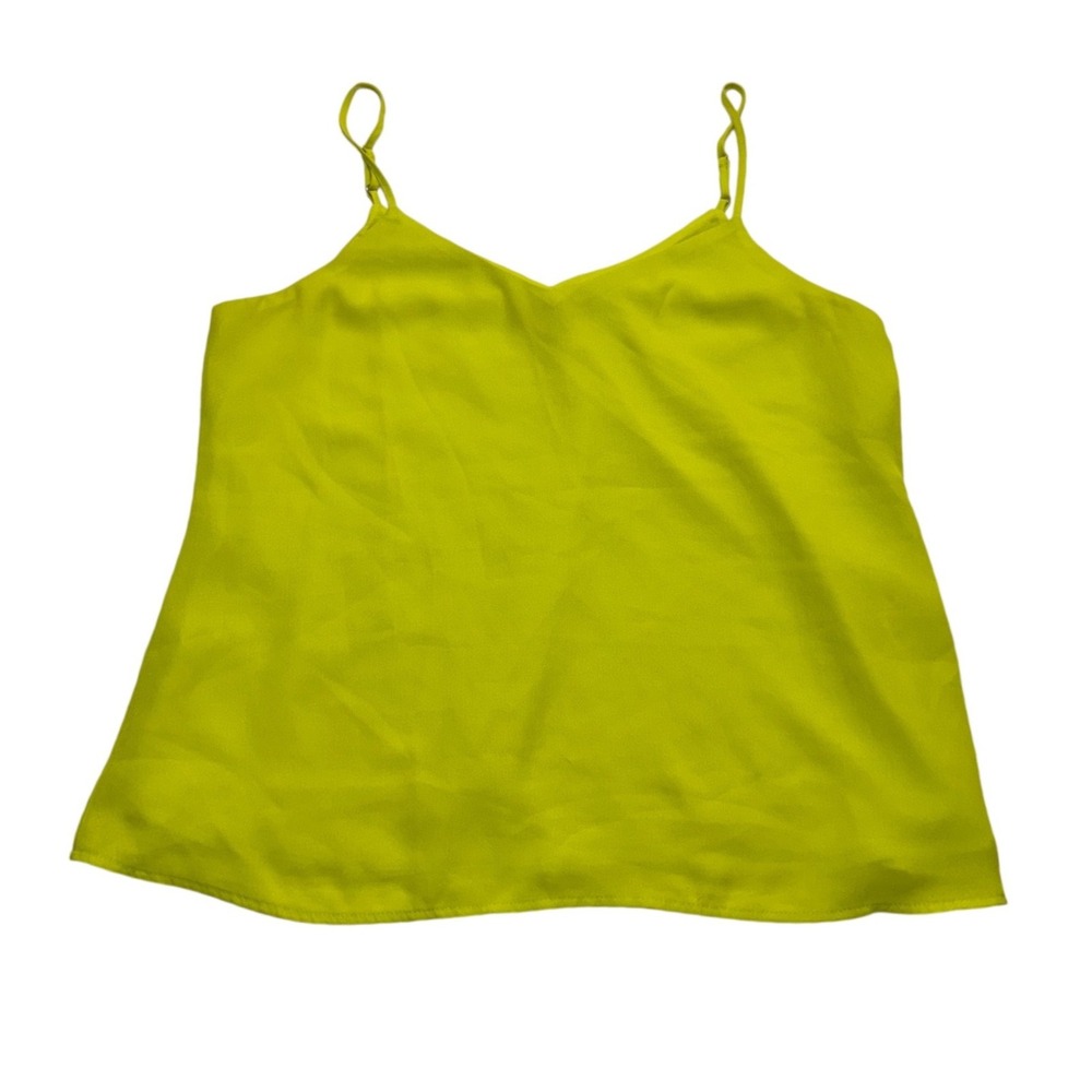 Banana Republic Womens Small Chartreuse V-Neck Camisole Tank Top Summer Bright